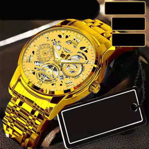 Mens large waterproof watch with calendar mens fully automatic movement watch