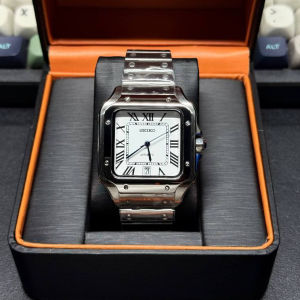 50% Off** [Local Builder] Seiko Mod Silver Santos Santeiko Classic White