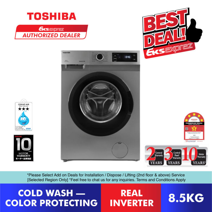 Toshiba Front Load Inverter Washing Machine 8.5KG TWBH95S2M(SK