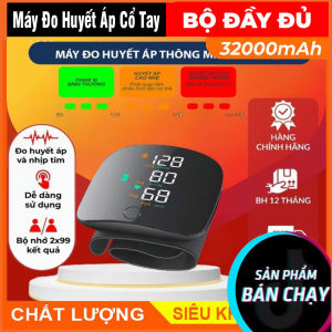 Máy đo huyết áp cổ tay WEB506 đọc kết quả tiếng việt cảnh báo huyết áp theo màu sắc đo chính xác kết quả pin sạc usb