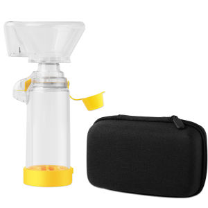 Suolaer Asthma Inhaler Fog Cup with Storage Bag Silicone Mist Storage Tank Accessories Spacer Canister for Baby Kids Adults Safe Package
