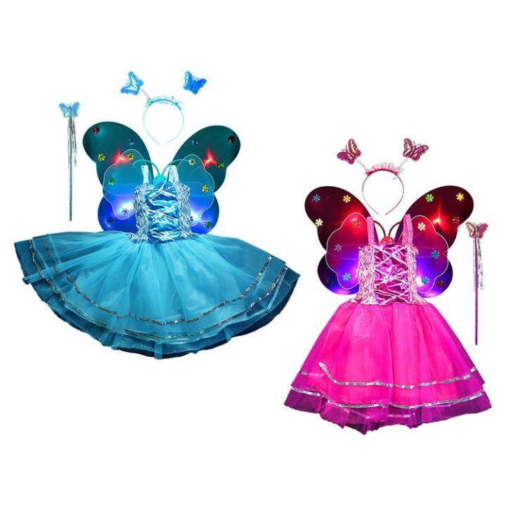 Fairy Tutu 4PCS Fairy Dress Tutu Costume Set Butterfly Wings Costumes ...