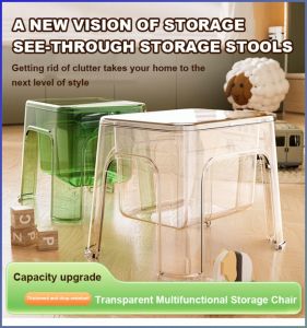 Storage Table See-through Environmentally Friendly Storage Table Foldable High Value Adjustable Height