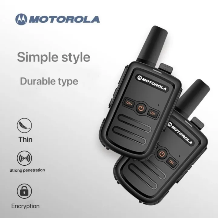 (2Pcs)Motorola C51 Long Range 10KM UHF 400-470MHz High Capacity 9800mAH Portable Mini Radio 16 Channels High Power 5W USB Charging Waterproof/Dustproof IP54