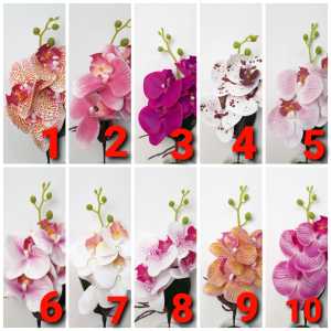 BUNGA ANGGREK DAUN K4 BESAR BUNGA HIAS ARTIFICIAL B8029