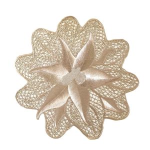 YERZ Anti-scald Christmas Table Placemat Anti-slip Heat Insulation Cup Mats Hollow Out Coaster Flower Dining Mat Kitchen Supplies