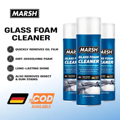 Marsh Home Glass Foam Cleaner Window Cleaning Spray 500ml Streak Free Formula Multi Purpose Cleaner