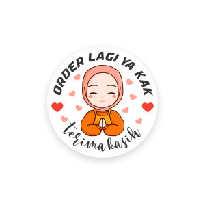 20Pcs Thank You Stiker Bulat 5cm Order Lagi TY041