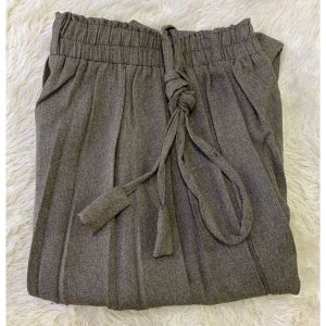 Rok Kerja Plisket Bahan Semi Wol Pinggang Karet