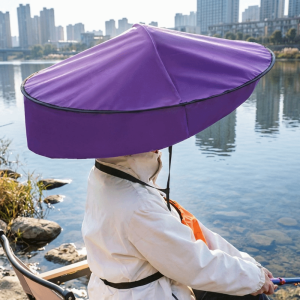 SWEET Pongee Hands Free Umbrella Hat Rainproof Nylon Sun Shade Cap Practical Gift Black Coating Head Mount Umbrella Outdoor