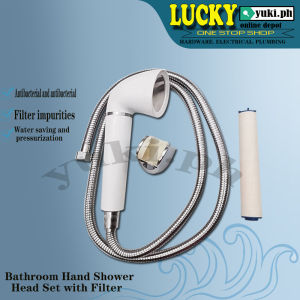 BATHROOM HANDHELD SHOWER HEAD SET WITH 1 FILTER WHITE / SILVER