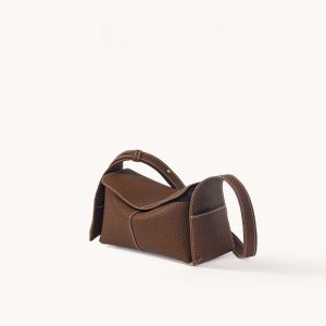 2026 Popular Mountain Series Small Eaves Bag in Vegetable-Tanned Leather for Commuting Shoulder Crossbody and Handheld Use hobo Bag