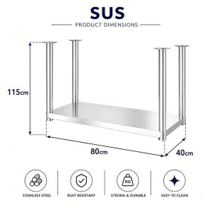 YOYO Stainless Steel Commercial Hanging Shelf | 1/2/3-tier Ceiling-mounted Storage Rack | Hanging Pot & Pan Storage Shelf | Restaurant Kitchen Shelf