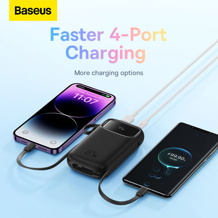 Baseus 22.5W Power Bank 10000mAh/20000mAh Dual Fast Charging Cables