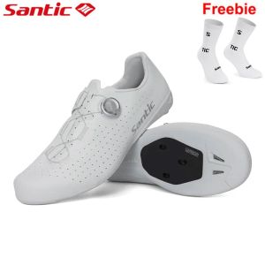 Santic Cycling Shoes Carbon Fiber Outdoor Hardness9 Wear Resistant Men Women Racing Road Bike Sneakers