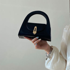 NALLCHEER 【Miễn phí vận chuyển】Túi xách tay bán tròn có khóa cài thời trang retro cao cấp mới dành cho nữ Free Shipping