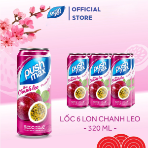 Lốc 6 Lon Nước Trái Cây Chanh Leo Pushmax (320ml x 6 Lon)