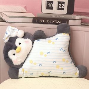 ZHITTY Cute Pajama Animal Plush Pillow Waist Pillow Cartoon Animal Stuffed Doll Children Gift Sleeping Penguin Plush Toy Office Chair