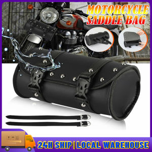 【24 hours shipping】Motorcycle Cruiser Tool Bag Fork Barrel Shape Handlebar Front Fork Bag Black Saddlebags For Motorcycle Pannier Saddle Bags Tools