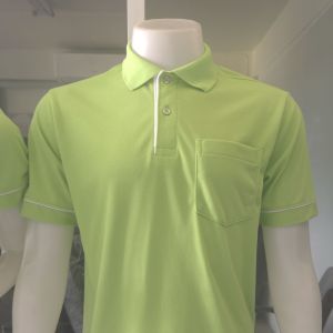Jamsmo x SamPolo | เสื้อโปโลสีเขียวอ่อน ขลิบขาว โปโลทำงาน สุภาพ ธุรกิจ ชาย หญิง ไซส์ใหญ่