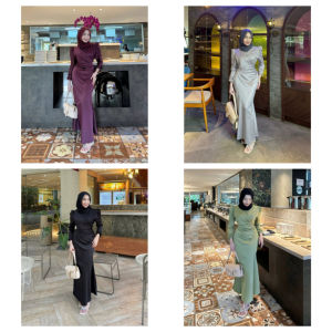 Elisaa Dress Brukat Premium Satin Silk Baju Fashion Wanita Lebaran Pesta Kondangan Muslim Slim Fit Viral Mermaid 2025