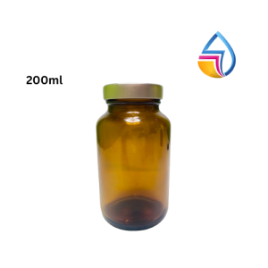 200ml Light Amber Glass w/ Aluminum Cap