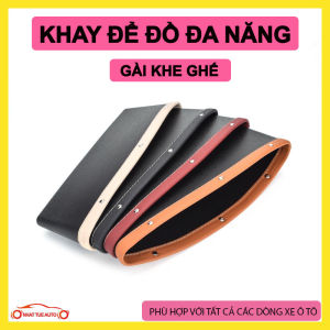 Khay đựng đồ bọc da dạng dẹt gài khe ghê ô tô loại bản to