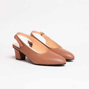 Heels Pesta Tinggi 5cm / Size 35 45 JUMBO / Sepatu Bustong Mules Krem Tali Lancip Hak Tebal