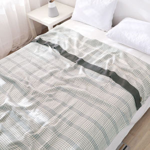 [Yongyw] Chăn Sofa Bông Tre Thời Trang Chăn Mỏng Mát Mẻ Chăn Gạc Họa Tiết Houndstooth Chăn Mùa Hè Chăn Điều Hòa