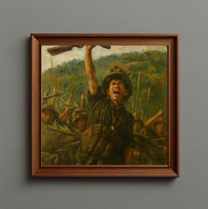 Tranh Nghệ thuật "Xung Phong" VIETSMART ART - Acrylic 40 x 40cm