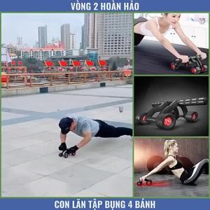 Con lăn tập cơ bụng 4 bánh dụng cụ tập gym yoga tại nhà