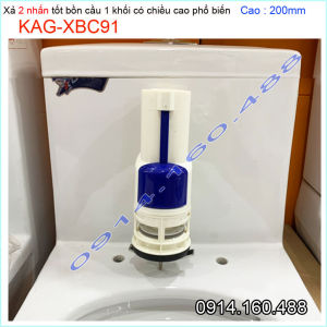 Xả cầu 1 khối KAG-XBC91 két thấp 20cm cột xả xí bệt liền khối 2 nhấn két thấp 20cm xả nước êm giá tốt siêu bền