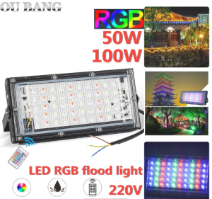 OU BANG Đèn Pha LED RGB AC220V 15 Màu Sắc Điều Khiển Từ Xa Hoàn Hảo 100W Chống Nước Ngoài Trời Đèn Pha LED Nhiều Màu Đèn Led Tiết Kiệm Điện 80% Đèn Led Sử Dụng Cho Vườn Và Đường Phố - Lazada
