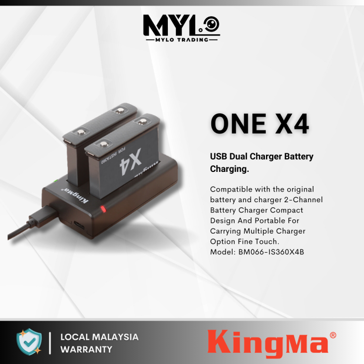 KingMa For Insta360 ONE X2 ONE X3 ONE X4 USB Dual Charger