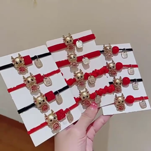 Trung Quốc Năm Mới Rồng Scrunchie Cho Nữ Phụ nữ dây buộc tóc buộc tóc co giãn buộc tóc đuôi ngựa Đáng Yêu Dây Buộc Tóc Vòng Đeo Tay