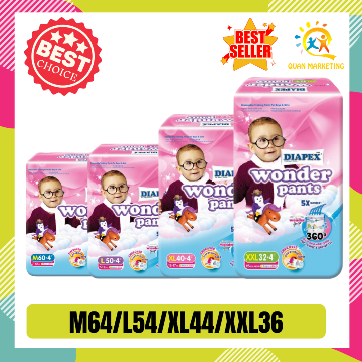 Diapex Wonder Pants Jumbo Pack L (36S) x 1 CTN - FREE 2x30s Diapex Baby  Wipes | PGMall