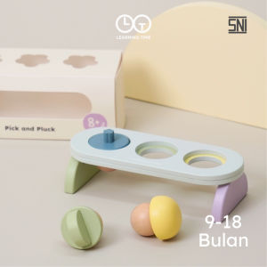 Learning Time Pick & Pluck Turning 1 Series - Mainan Kayu Stimulasi Jari Bayi 9-18 Bulan