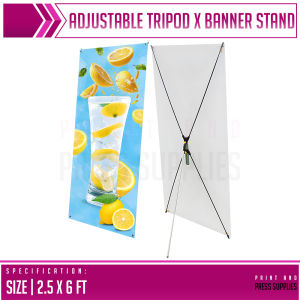 PP Supplies - Adjustable Tripod X Banner Stand 2.5x6 Feet for Display