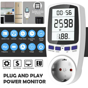 COD Taffware Pengukur Biaya Listrik Rumah kWh Meter Digital Stop Kontak - KWE-PM01