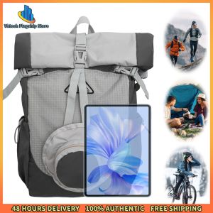 Vktech Mens Waterproof PU Backpack for Outdoor Travel with Multiple Compartments and Lightweight Design