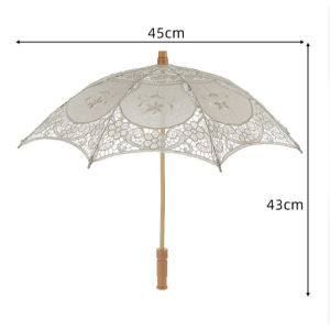 Embroidery Flower Umbrella Wedding Decoration Lace Umbrella For Bridal Ceremony Scene Setup