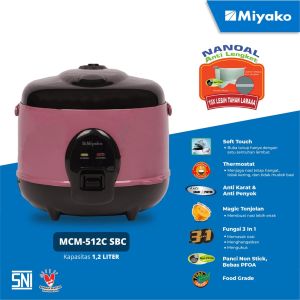 MIYAKO MCM-512 C Rice Cooker 1.2 Lt (Magic Com / Penanak Nasi)