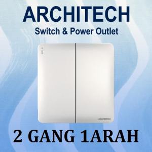 ARCHITECH INFINITY A63-K02A & A63-K02B WHITE Sakelar/CETEKAN Lampu 2 Gang