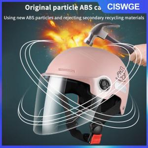 CISWGE 1 mảnh 3C được chứng nhận nam và nữ trưởng thành phim hoạt hình Xe đạp điện xe máy nửa Mũ bảo hiểm với kính bảo hộ xe đạp