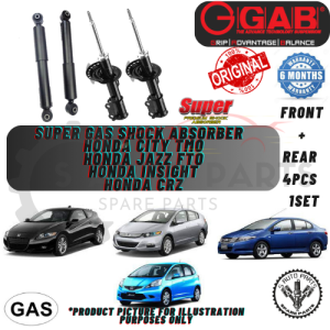 HONDA CITY TMO / JAZZ TFO / INSIGHT / CRZ (FRONT 2PCS REAR 2PCS 1SET 4PCS) 100% ORIGINAL (GAB) SUPER GAS SHOCK ABSORBER