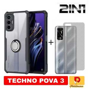 PAKET 2 INC 1 HARD CASE TECNO POVA 5 / POVA 5 PRO / POVA 4 / POVA 4 PRO / POVA NEO 2 / POVA 3 SOFCASE SUPER SLIM EXCELLENT CINCIN RINKG