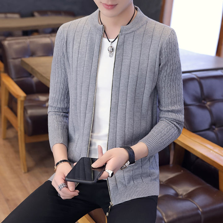 TC เสื้อไหมพรมแขนยาวมีซิป ผ้านุ่ม ยืดหยุ่น New Sweater (หนา/นุ่ม/กัน ...