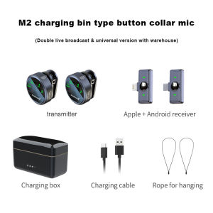 Haomuren M2 Mini ไมโครโฟนไร้สาย ลดเสียงรบกวน ไมโครโฟนแบบหนีบปก สัมภาษณ์กลางแจ้ง ถ่ายทอดสด vlog กล้องโทรศัพท์มือถือ ไมโครโฟนออกอากาศ