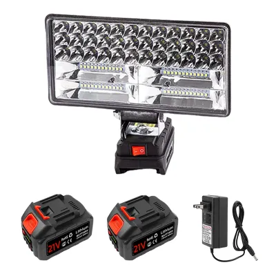 ไฟ LED สำหรับ MAKITA 21V แบตเตอรี่4In สปอตไลท์แบบพกพาไร้สายกลางแจ้งทำงานตกปลาฉุกเฉินมือถือ