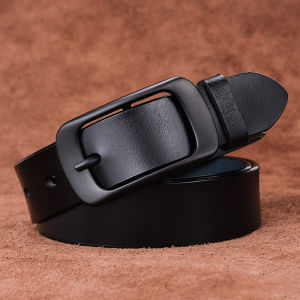 2pcs Width 2.8cm New Men Women Pure Cowhide Belt Simple Versatile Korean Black Casual Decorative Jeans Wholesale Price Red Brown